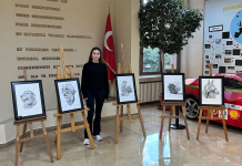 Öğrencimizin Karakalem Sergisi